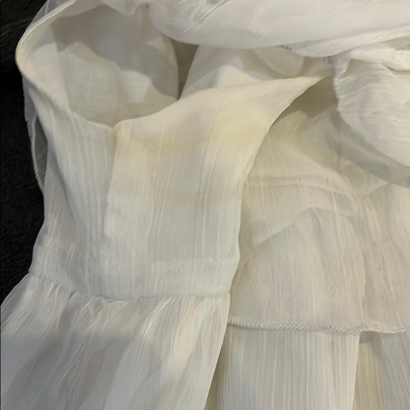 White Kids Dress with Floral Embroidery - Picture 4 of 7